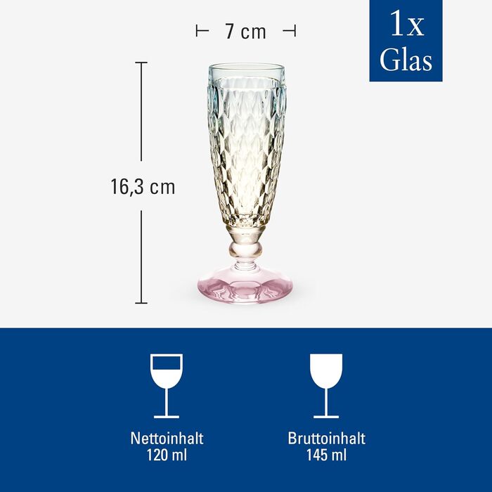 Бокал для шампанського Villeroy & Boch Boston Pearl, кольоровий, блискучий, для шампанського, просекко, сект, кришталеве скло