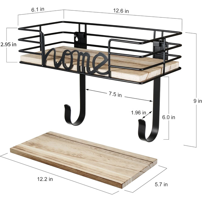 Настільна гладильна дошка MOREE з кріпленням на стіну, кошиком для зберігання та гачками (чорний)