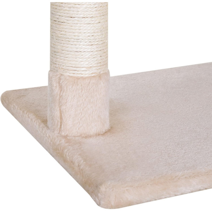 Кліматичний комплекс для котів PawHut з сизалевою колоною, гамаком та покриттям з плюшу, 50 x 36 x 70 см, бежевий