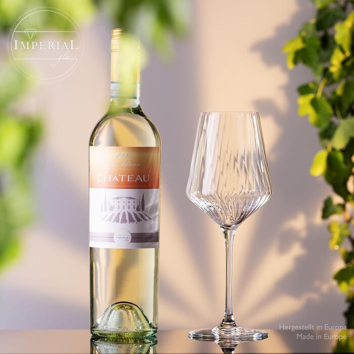 Набір келихів для білого вина 'London' 460мл, 6 шт. з кристалічного скла, рельєфні, для Різлінг, прозорі