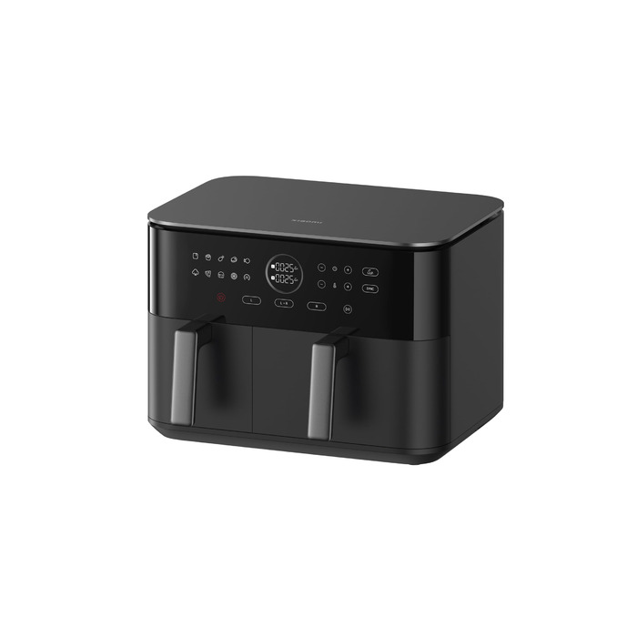 Фритюрниця Xiaomi Dual Zone 10л, 2 камери (3.5л + 6.5л), 230°C, синхронізація, 9 режимів, 2700W, без олії, сенсорне управління, чорна