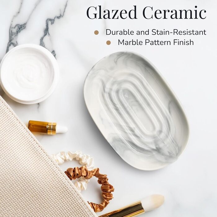 Керамічна мильниця з антиковзним покриттям, мильниця для ванної кімнати, душової кабіни та кухні (зелений, сірий)