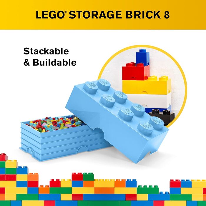 Контейнер для зберігання Lego Brick 8 великий, світло-блакитний