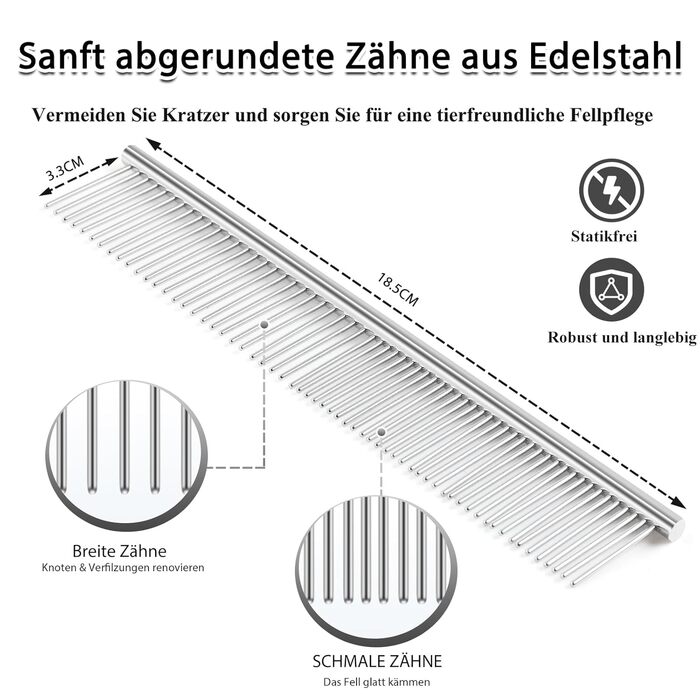 Набір гребінців для собак та котів з підшерстям (3 шт.) - Slicker Bürste Hund groß