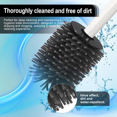 Настінна щітка для туалету DAZI з кріпленням без свердління, з нержавіючої сталі, сучасний дизайн, знімний внутрішній стаканчик для легкого догляду та очищення (золота щітка) (білий)