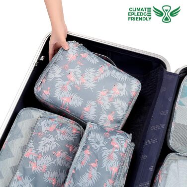 Набір органайзерів для валізи BAGAIL (8 шт.) - Кубики для пакування, набір для подорожей, колір: фламінго