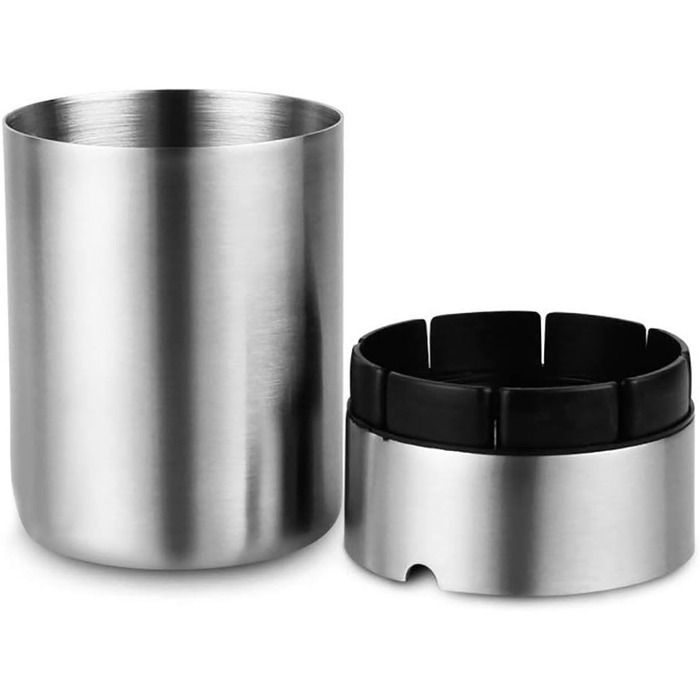 Попільничка Geoyien з нержавіючої сталі для вулиці, авто, саду, офісу – велика, срібна