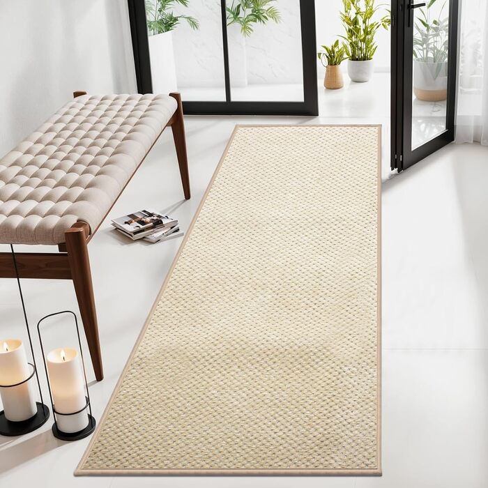 Килимок для ванної кімнати Badteppich Chenille, протиковзкий та вологопоглинаючий, 50x150 см, бежевий