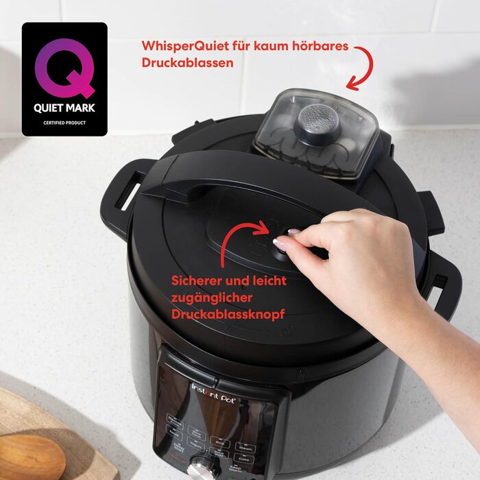Instant Pot Duo Plus with WhisperQuiet Smart Cooker 5.7 L - Pressure Cooker, Slow Cooker, Rice Cooker, Sauté Pan, Yogurt Maker, Steamer, and Food Warmer, Black/Stainless Steel Duo Plus WhisperQuiet 5.7 Liter