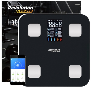 Електронні аналітичні ваги для ванної кімнати Slim, чорні — з підтримкою української мови в додатку