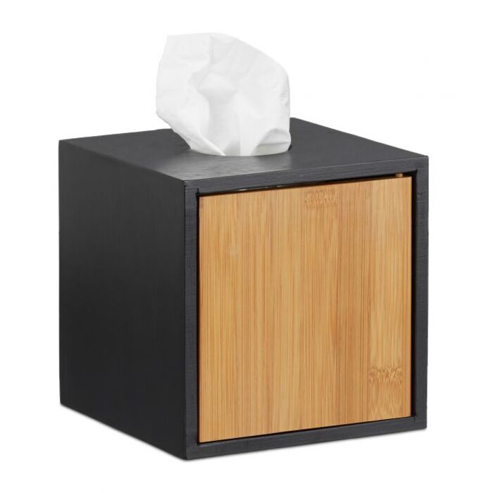 Relaxdays Cosmetic Tissue Box, Black