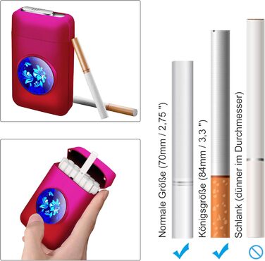 Вишуканий тютюнониця з запальничкою Lafagiet XL666 для 18 сигарет King Size, LED-дисплей, подарунок на День батька