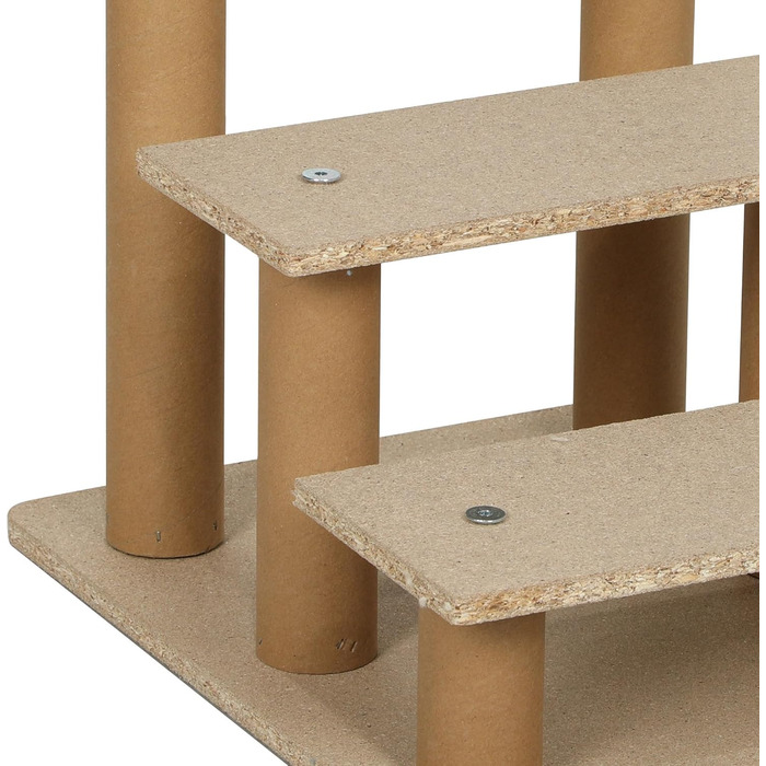 PawHut 4-Step Dog Stairs, 35 cm Cat Stairs for Bed and Sofa, Pet Stairs for Dogs and Cats up to 5 kg, Plush Appearance, (46L x 35W x 35H cm, Light Gray)