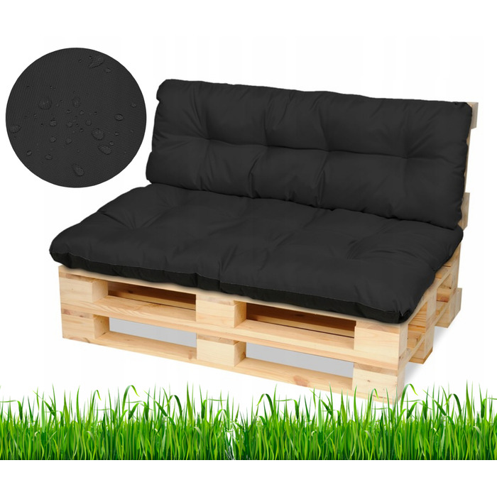 Подушка Superkissen24, 120 x 80 x 7 см, чорна