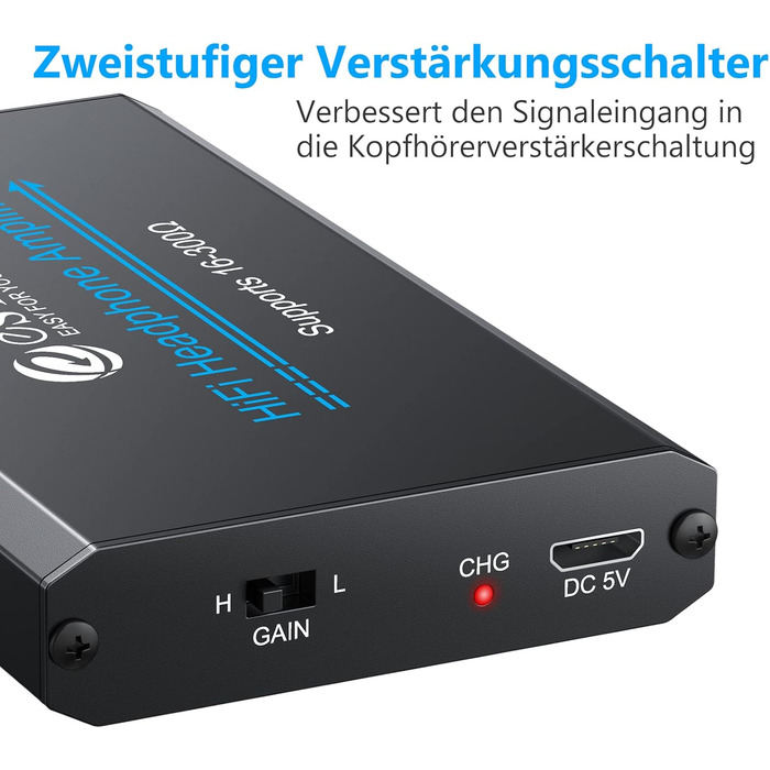 Портативний підсилювач навушників eSynic HiFi, 16-300 Ом, для MP3/MP4, телефону, ноутбука, планшета, з акумулятором