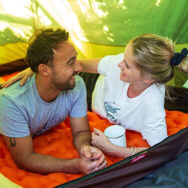 Надувна ізольована килимок Naturehike для кемпінгу та туризму, 6.5 см товщина, компактний, вологостійкий (Orange-double)