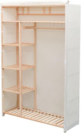 Тканинна шафа для одягу vidaXL 110x40x170 см біла, спальня, вітальня, гардероб, органайзер