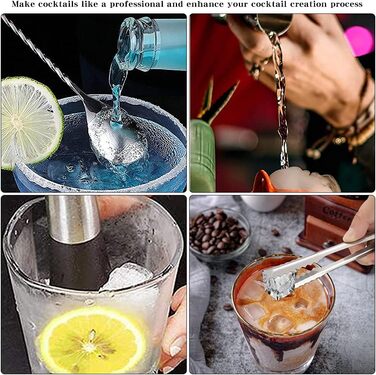 Набір для коктейлів з нержавіючої сталі, 5 предметів: міксер, шейкер, мірний стакан, прес для фруктів, подарунковий