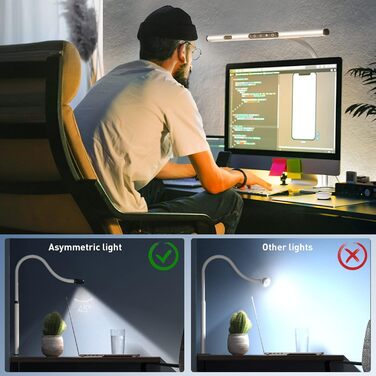 LED лампа для столу AmazLit з доглядом за очима, регульована яскравість та колірна температура, без відблиску, з жестами, пам'ять, 12W
