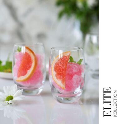 Krosno - Gin & Tonic Glasses, Water Glasses, Set of 6, 360 ml Elite Collection - Crystal Glass Juice Glasses, All-Purpose Glasses, Mocktail Glasses, Cocktail Glasses, Drinking Glasses, Brandy, Cognac - Dishwasher Safe