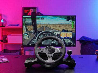 Руль для гонок Trust GXT 289 Movi з педалями та перемикачами швидкостей, сумісний з PC, Xbox Series X/S, PS4, Nintendo Switch