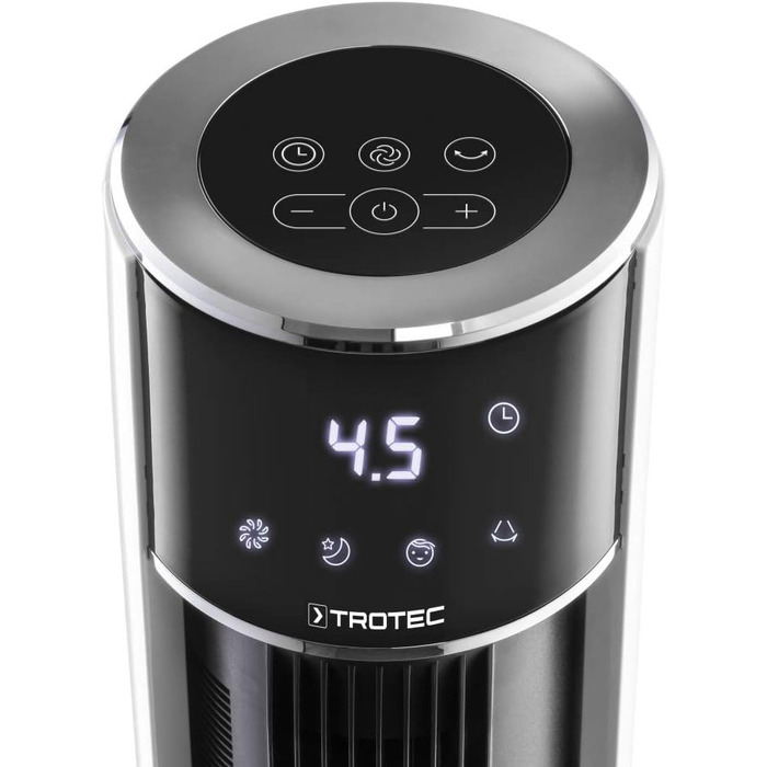 Вентилятор Tower TROTEC TVE 39 T з автоматичним обертанням 60°, LED-дисплеєм та 6 швидкостями, 45 Вт