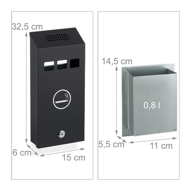 Relaxdays Black Wall-Mounted Cup Holder