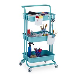 Relaxdays 3-Tier Rolling Cart