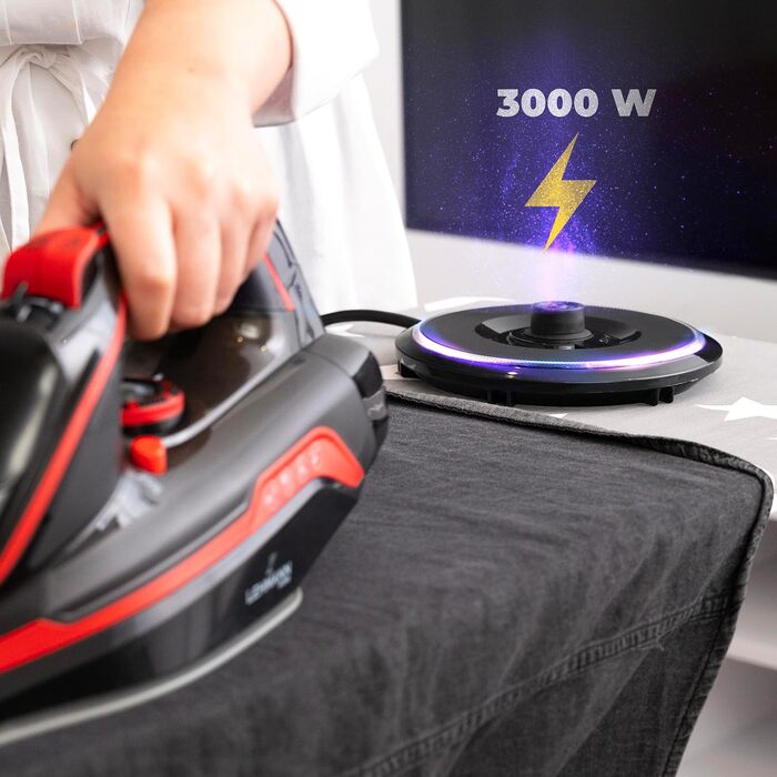 Пароочищувач Lehmann LGOIR-2632 бездротовий з базою | Регулювання температури та подачі пари | Вертикальне прасування, захист від протікання, антиналіт, самоочищення | з резервуаром для води