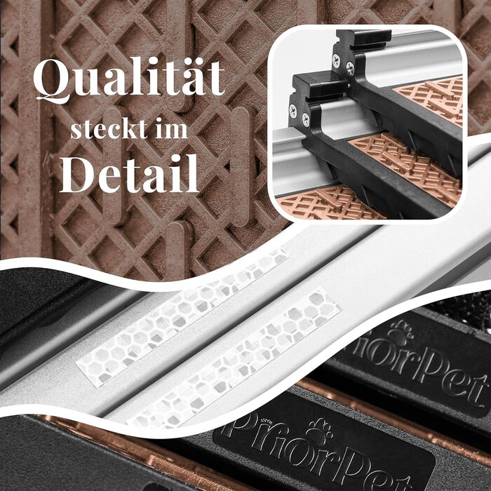 Рампа для собак у машину, складна, телескопічна, до 90 кг, для SUV та легкових автомобілів, з неслизьким покриттям, з кліпсою, з відбиваючими смугами