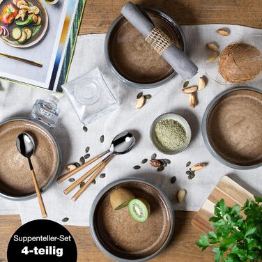 Тарілка для супу Moritz & Moritz SOLID Steinzeug 19 см - 4 шт.