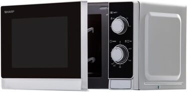 Мікрохвильова піч SHARP R200BKW Solo, 20 л, 800 Вт, 5 рівнів потужності, таймер, авторозморожування, економія енергії, чорний колір
