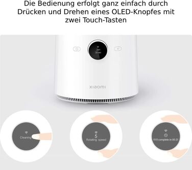 Розумний блендер Xiaomi з підігрівом, 1,6 л, 1000 Вт, 9 швидкостей, 8 лез, OLED-дисплей, керування через додаток iOS/Android, білий