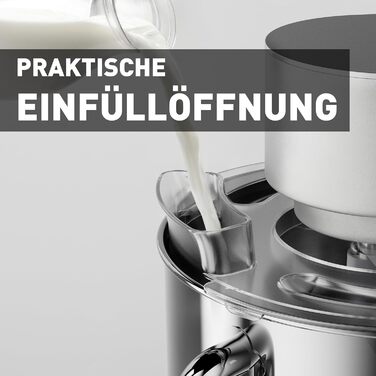 Кухонна машина Heinrichs з подвійним гаком для тіста, міксер, 2500W, 8L чаша з нержавіючої сталі, 8 швидкостей, тиха робота, колір 