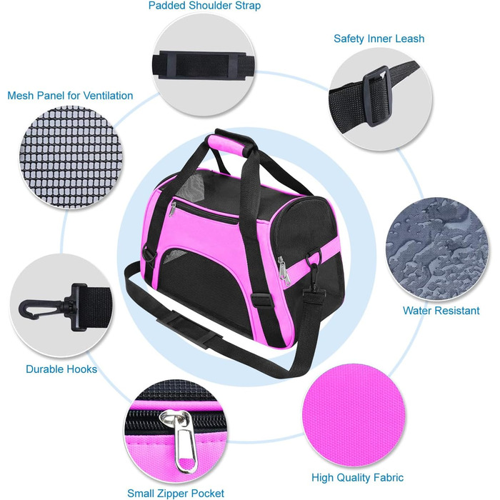 Транслювач для домашніх тварин: котів, собак, кроликів, хом'яків. Підходить для авіаперельотів, м'який, з плечовим ремінцем (M - 47x27x28 см, до 5 кг)