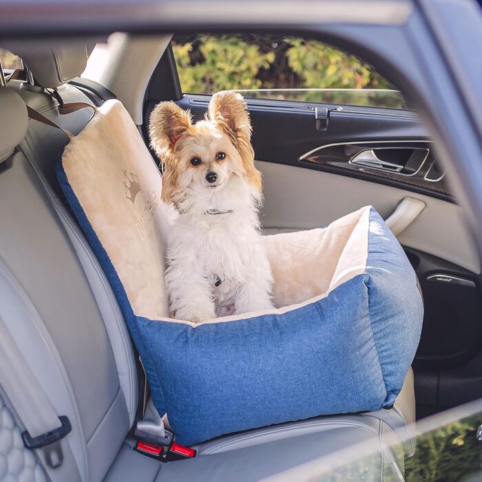 Автокрісло для собак та котів, Universal, миється, чорне, штучна шкіра, 55 x 55 см (Bella Jeans)