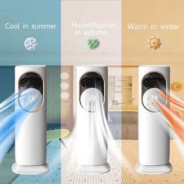 Мобільний кондиціонер з водяним охолодженням, 180° поворот, 3 швидкості, пульт, 4L бак, без шланга для витяжки - для офісу та спальні