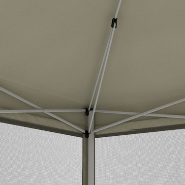 Павільйон Outsunny Faltpavillon, 3x3 м з боковими стінками та сумкою для перенесення, сталь та оксфорд, бежевий, ідеально підходить для садових вечірок та заходів.