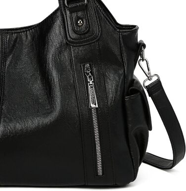 Сумка жіноча GSenhui вінтажна міська велика шопер з PU-шкіри, чорна, для подорожей, стиль панк