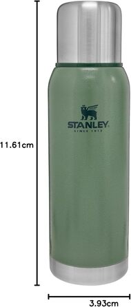 Термос Stanley Adventure з нержавіючої сталі, 1 літр - термопляшка, 24 години, BPA-Free, кришка-поїльник, колір: молотний зелений