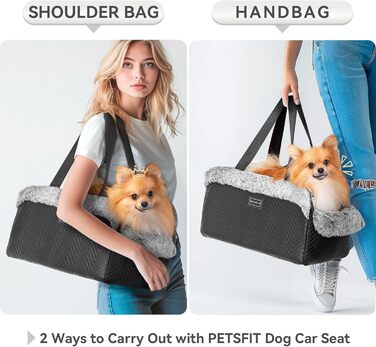 Автокрісло для собак PETSFIT, чорне, для маленьких собак до 5 кг, з захисними гаками