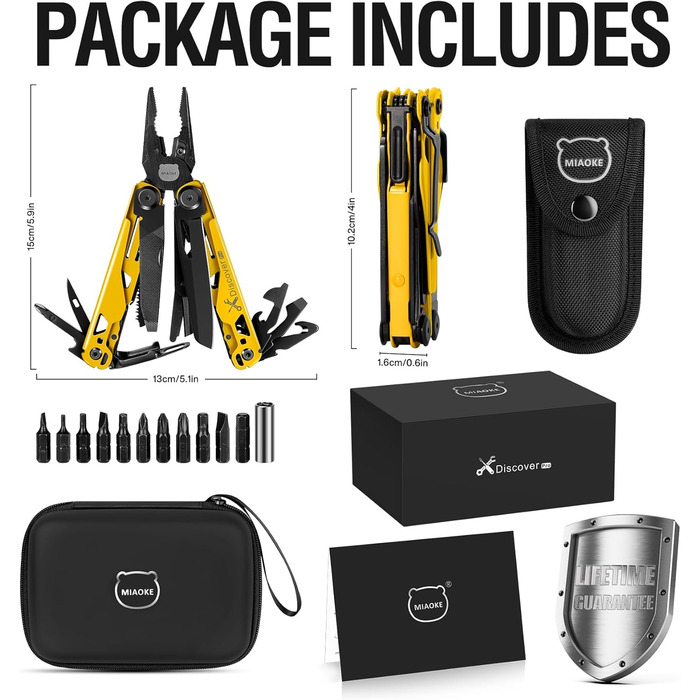 Мультитул MIAOKE 23 в 1 з подарунковою коробкою: викрутки, пилка, плоскогубці, ніж для кемпінгу. Ідеальний подарунок для чоловіків