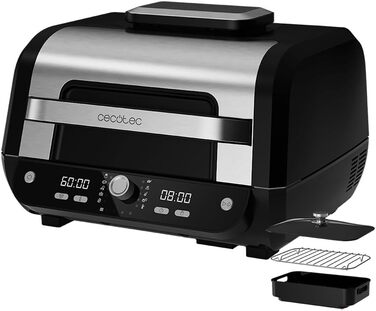 Cecotec Oil-Free Hot Air Fryer, 8 L, Cecofry FireDome 8000 Pro. 1700 W, Double Heating, 4 Grill Levels, 12 Predefined Modes, Adjustable Temperature and Time, 8-Liter Accessory Kit