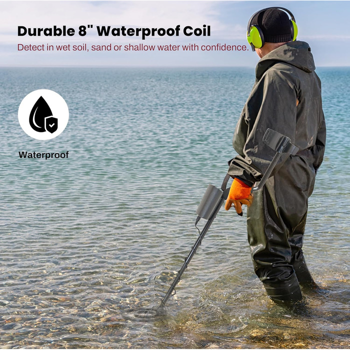 Металдетектор Bounty QSI-PL Hunter Quick Silver з LCD-дисплеєм, ідентифікація цілі за 4 сегментами, 3-тональне аудіо, автоматичний ґрунтовий баланс та водонепроникною котушкою