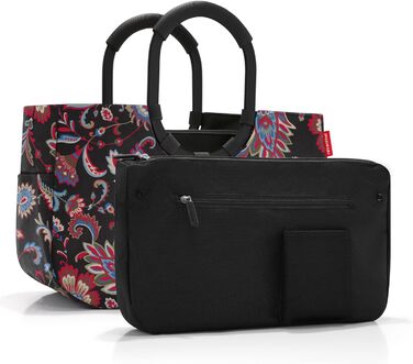 Reisenthel Loopshopper M Frame OS7063 Paisley Black Shopping Bag, 40 x 26 x 20 cm, 12 Liter Volume