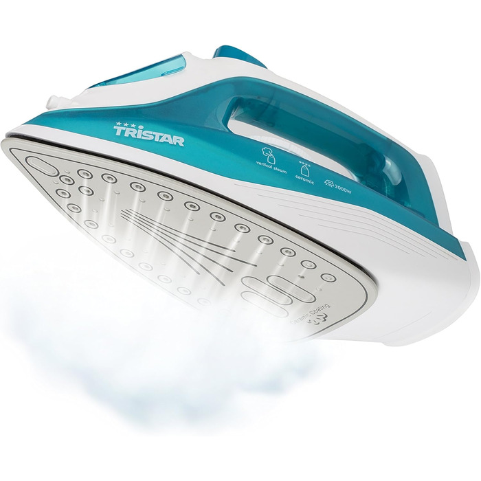 Праска Tristar ST-8300: 2000W, керамічна підошва, регульована подача пари, вертикальне прасування, 210 мл резервуар, 1.9 м кабель