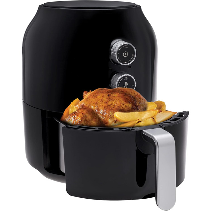 Karaca Multifry - Аерофритюрниця 3.5л, 1300 Вт, чорна - Здорова смаження, енергоекономія, легке очищення