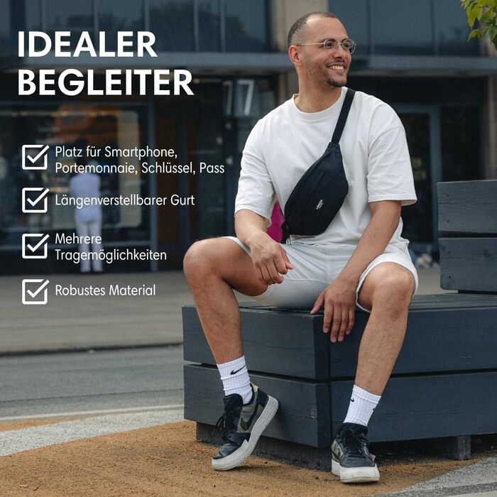 Поясна сумка LARKSON для жінок та чоловіків, бежевого кольору (Ole) - спортивна, для активного відпочинку, міста, фестивалів. Стильна сумка через плече з водонепроникним покриттям (Сірий лео)