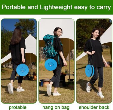 Складаний стілець Upgrade XXL з подушкою, 1000 фунтів вантажопідйомності, для відпочинку на природі, кемпінгу та подорожей (Блакитний)