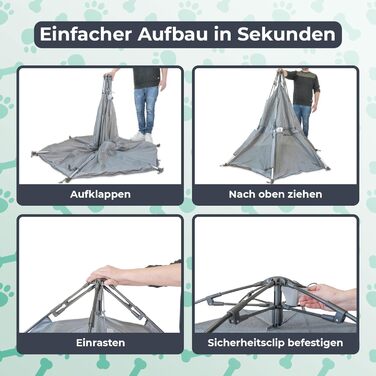 Клітка-вольєр для собак Pety - 150 x 100 см, портативна, з сумкою та кілочками - для відпочинку на природі та вдома, аксесуари для подорожей з собакою - антрацит